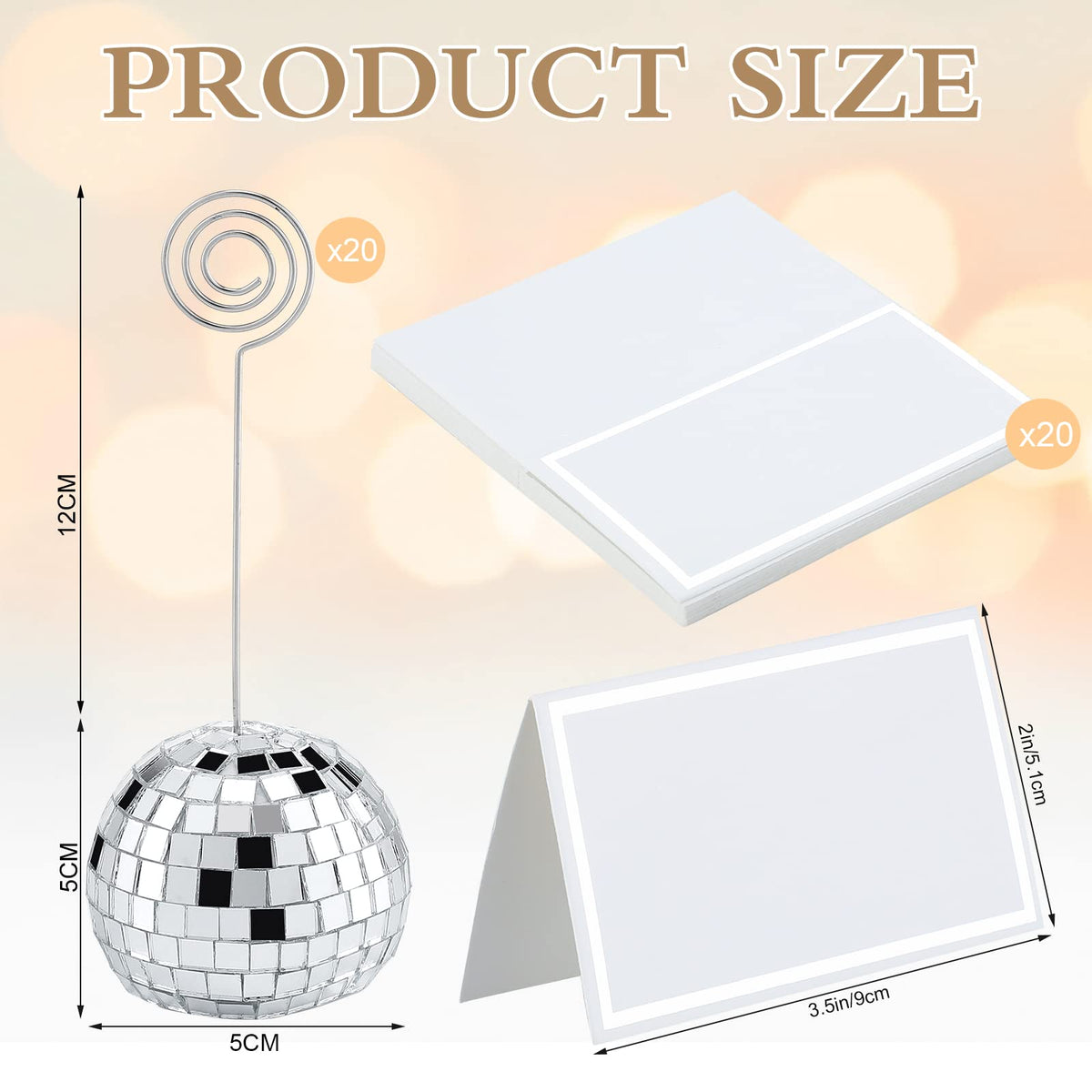 Maitys table-number card with silver foil frame for elegant signage