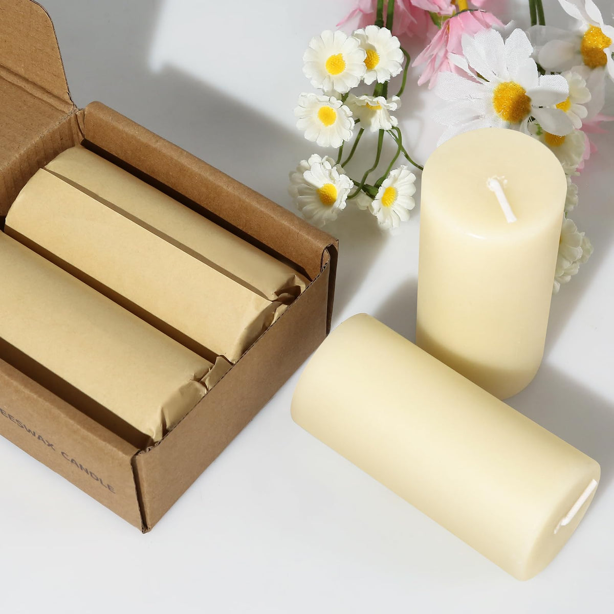 MAKALONE home décor beeswax candle, elegant pillar for tables