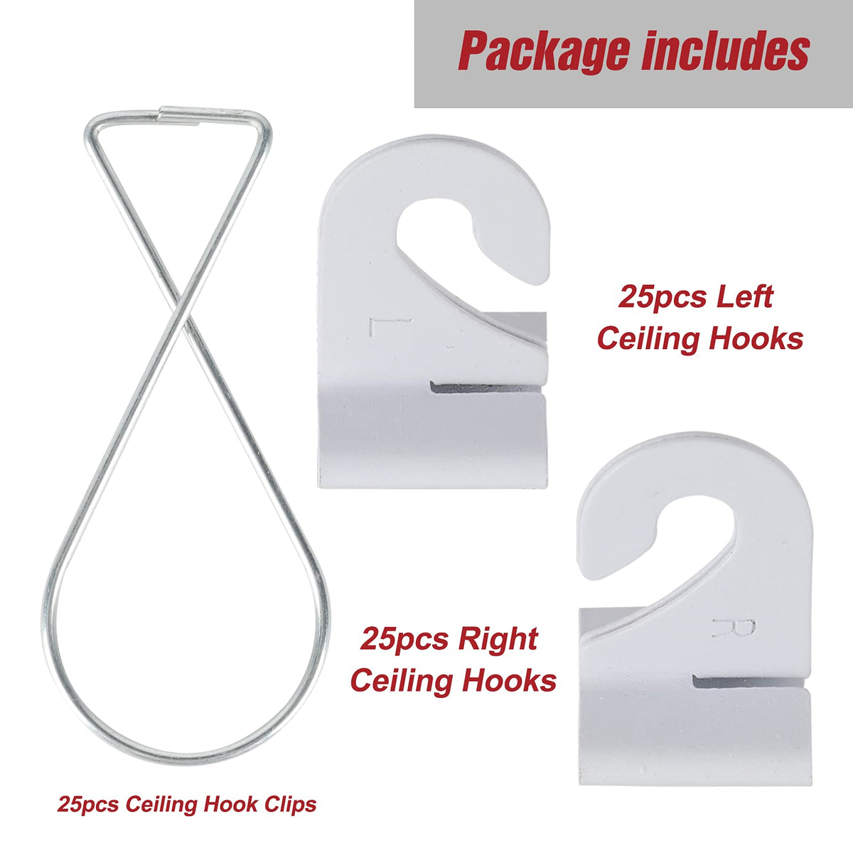 MAKALONE hooks lock onto T-bar for a stable plant or banner display.