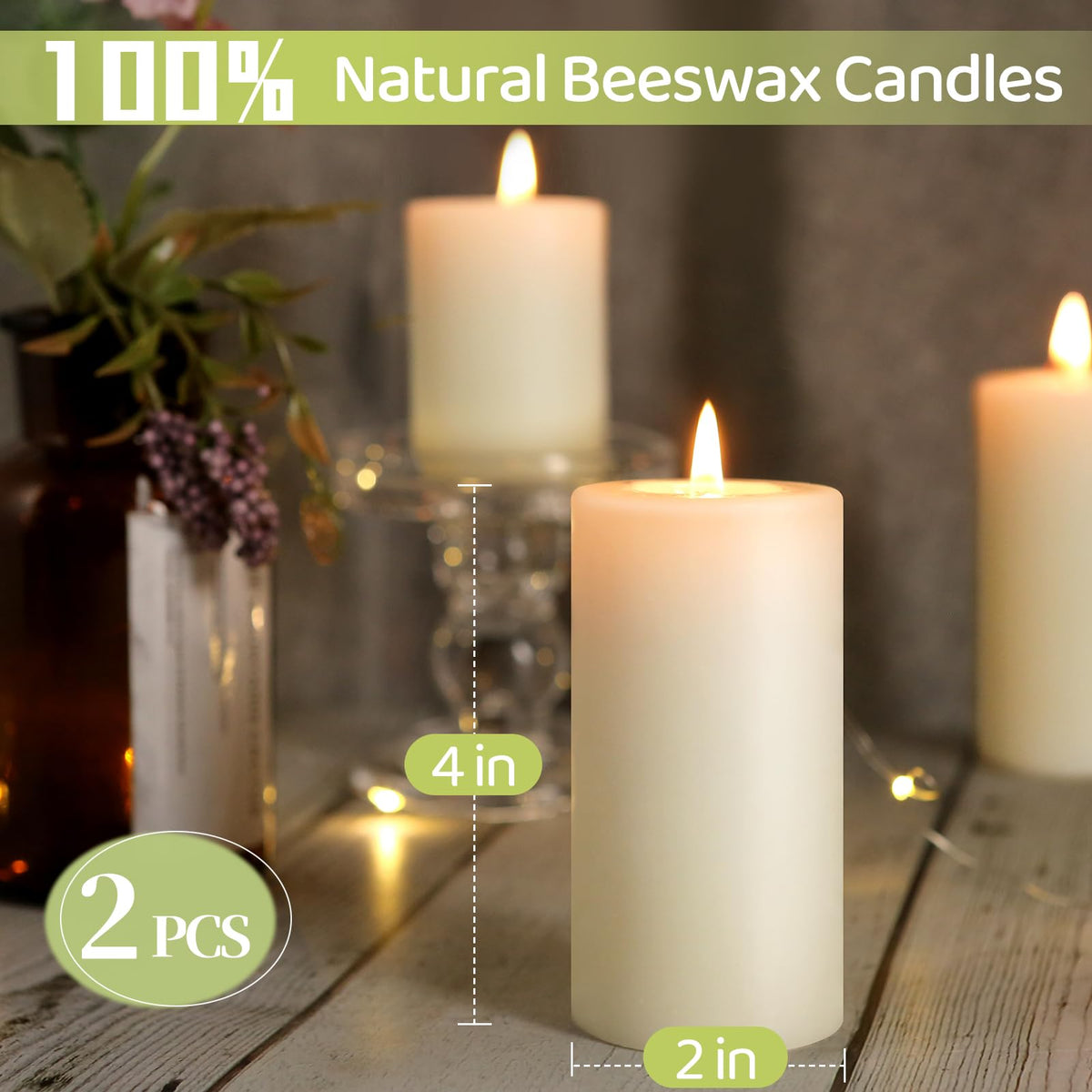 MAKALONE long burn candle 2x4in, 43h per candle for cozy nights