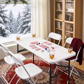 MAKE CHANGES 4ft folding table supports up to 400 lbs for versatile use