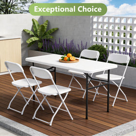 MAKE CHANGES 4ft folding table dining setup with generous surface