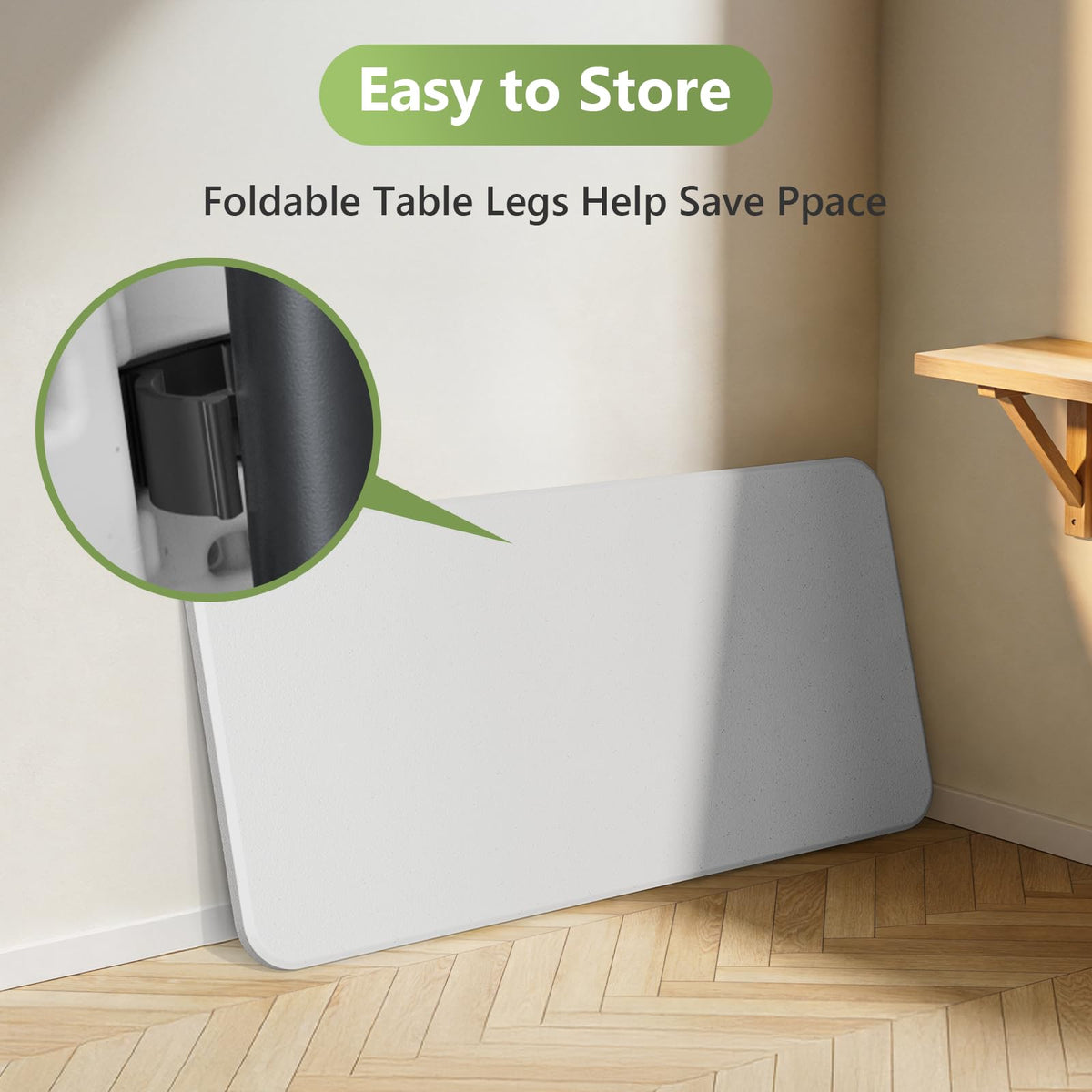 MAKE CHANGES 4ft folding table easy-clean surface for mess-free meals