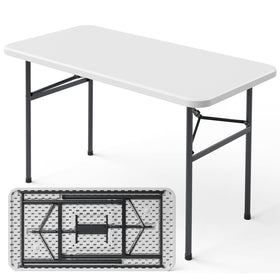 MAKE CHANGES 4ft folding table extended legs for stable indoor use