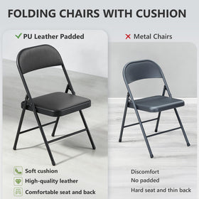 MAKE CHANGES folding chairs no-assembly setup for quick use.