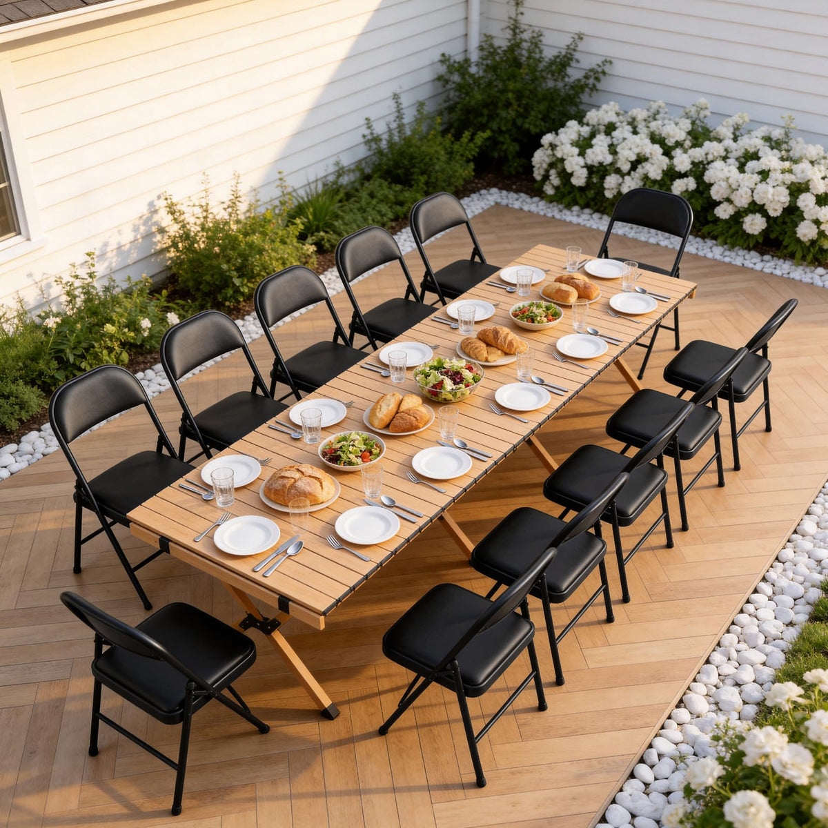 MAKE CHANGES folding chairs PU leather upholstery adds premium look.