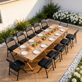 MAKE CHANGES folding chairs PU leather upholstery adds premium look.