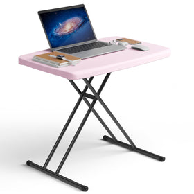 Make Changes folding table 30-inch granite-top provides a sturdy workspace for laptops.