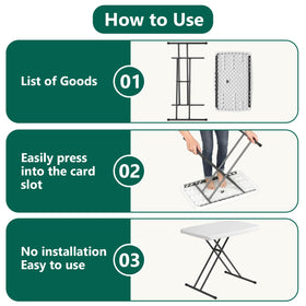 Make Changes folding table ready for camping or RV use anywhere.