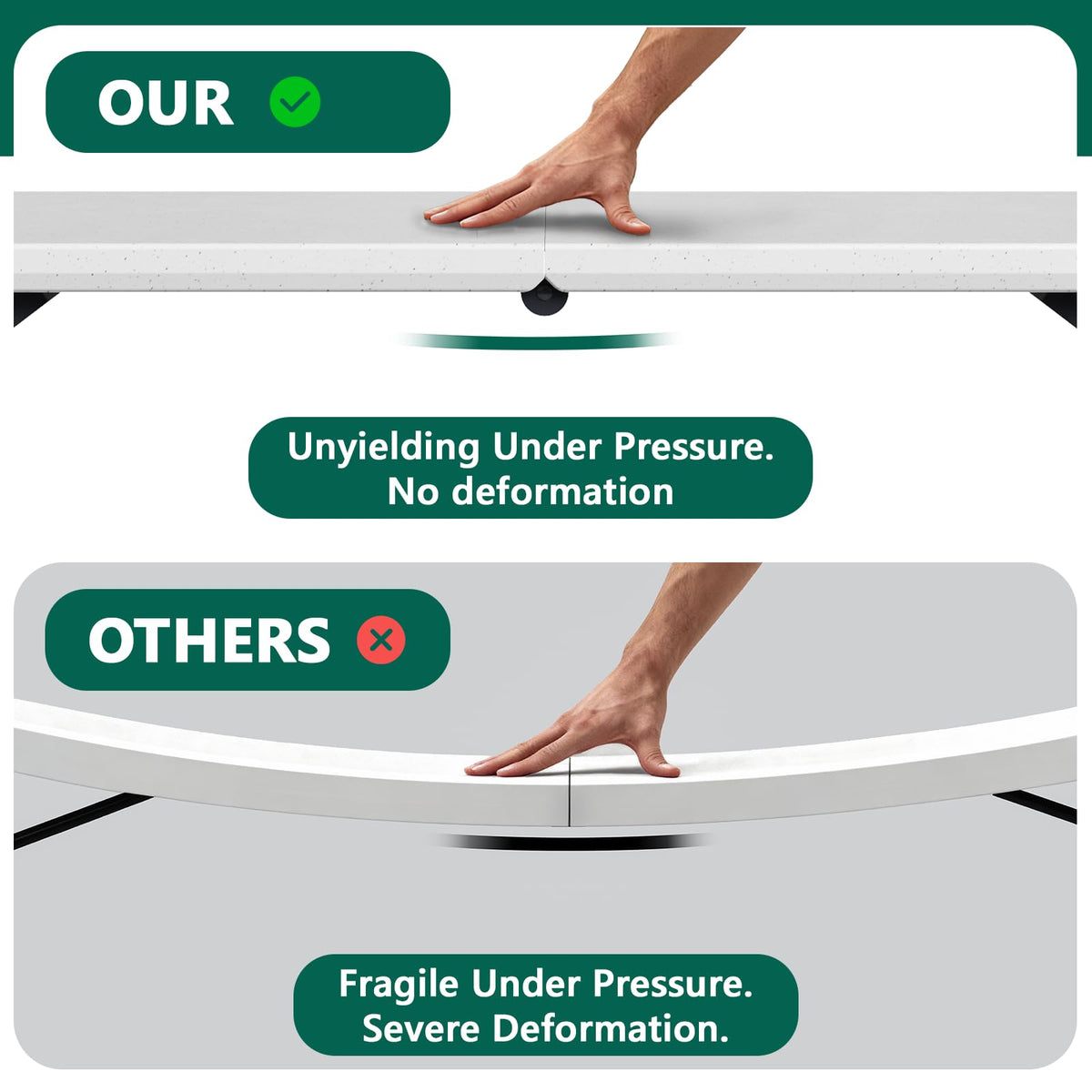 MAKE CHANGES easy-clean surface that resists stains and cleans quickly