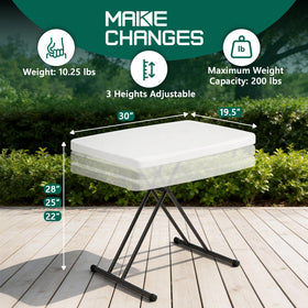Make Changes folding table HDPE top resists stains and moisture for versatile spaces.