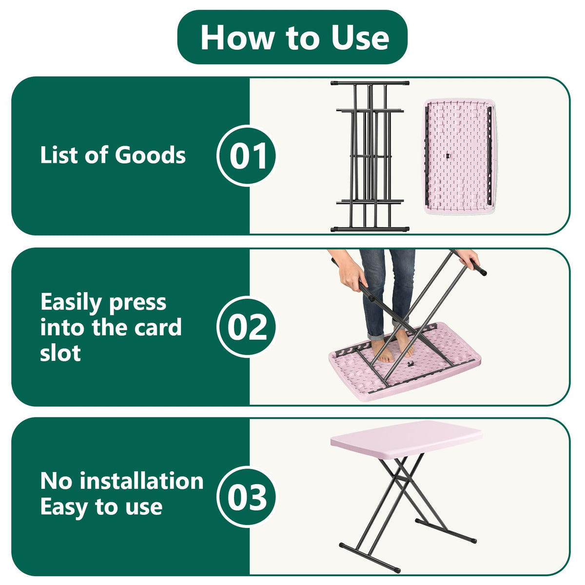 No assembly required for quick setup and use.