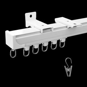 MaKefeile ceiling curtain track white 9ft with smooth operation for wide windows