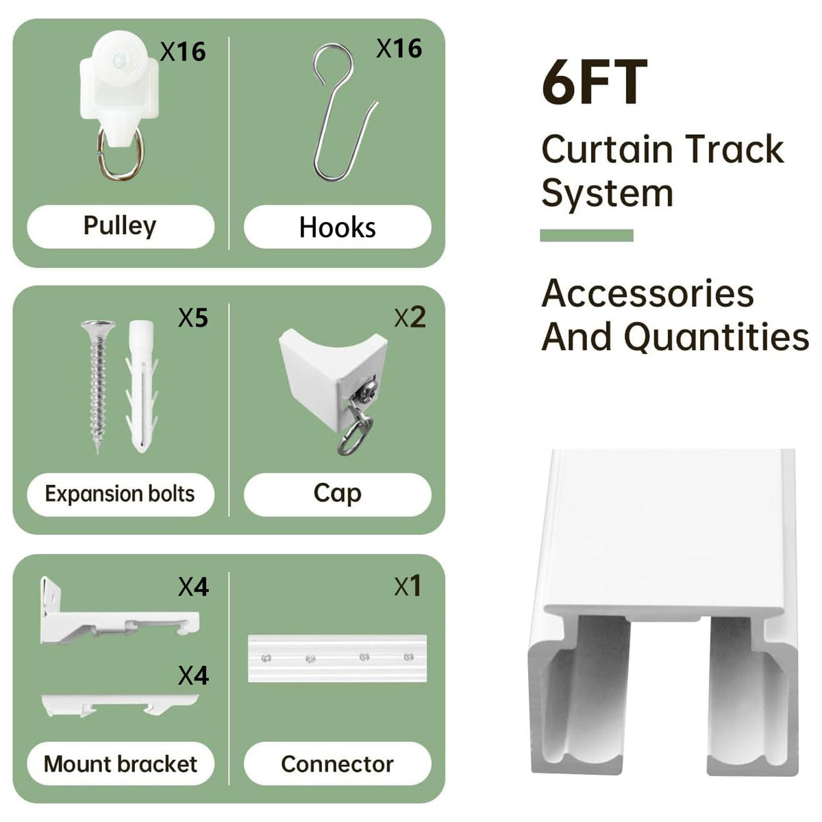 MaKefeile heavy-duty aluminum track with quiet PET pulleys for durable, low-noise sliding.