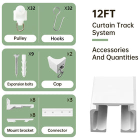 MaKefeile heavy-duty aluminum track supports heavier drapes with stability.