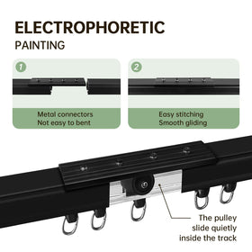 MaKefeile aluminum track with glossy finish provides easy glide across surfaces.