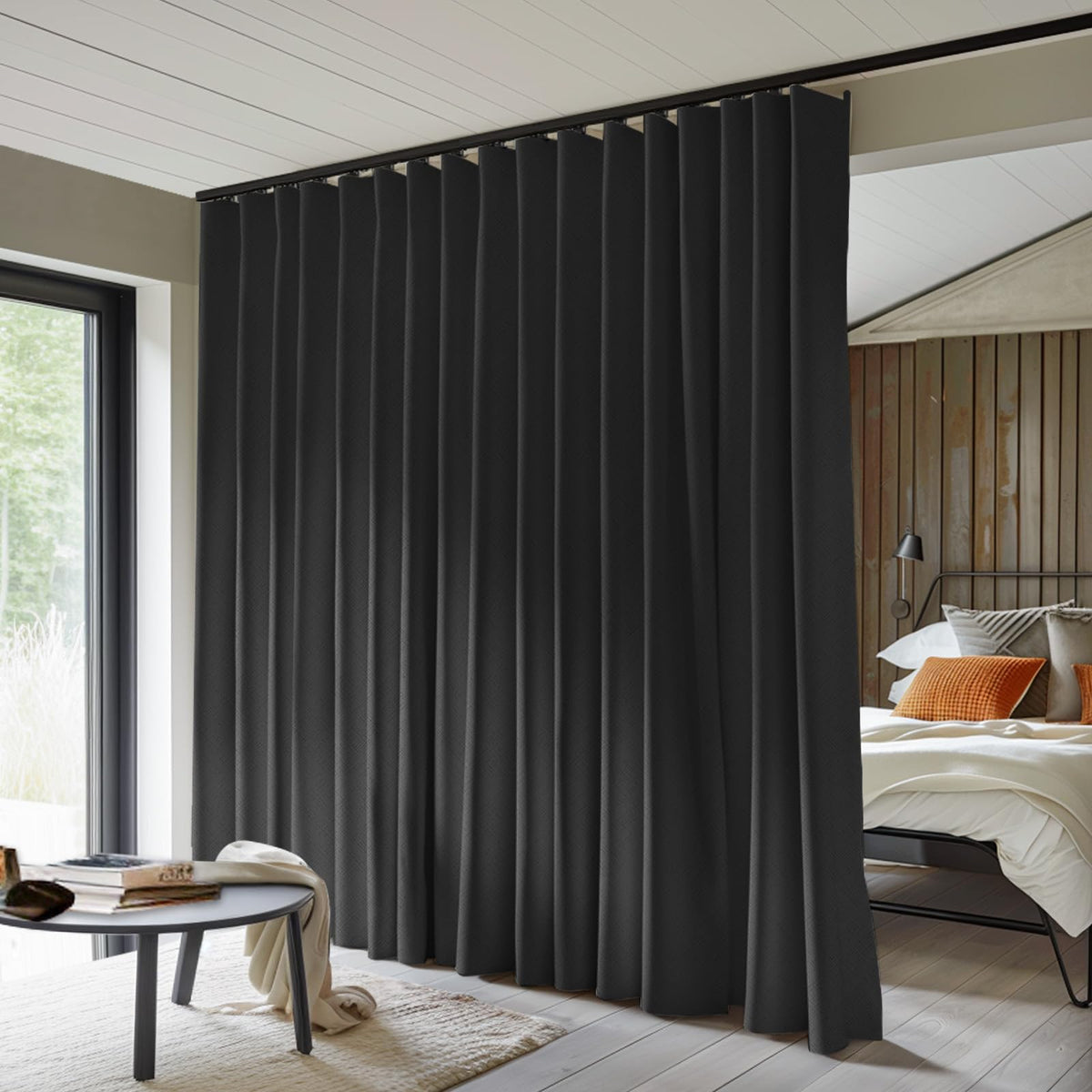MaKefeile room divider curtain blackout close-up for deep darkness and better sleep