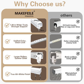 Makefeile silent, smooth curtain rail reduces friction during operation