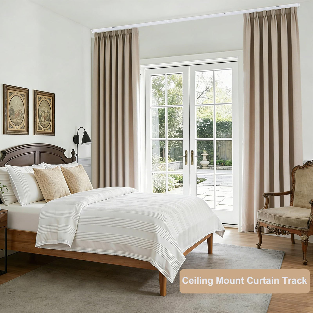 Makefeile spacious room divider curtain track for flexible layouts
