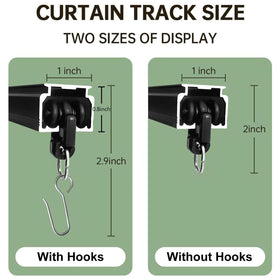 MaKefeile wall-mounted curtain track in black for versatile room layouts.