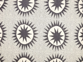 Makers Collective Jungalow Soleil curtain in black-cream design elevates modern bathroom aesthetics
