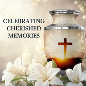 Malaika Memorials cross urn protective bag included for transport