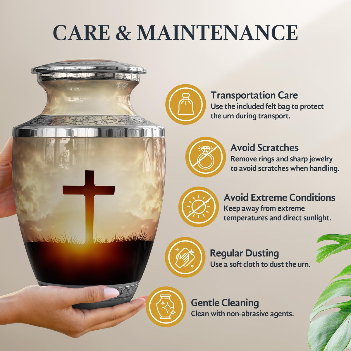 Malaika Memorials cross urn 200 cubic inch capacity reference