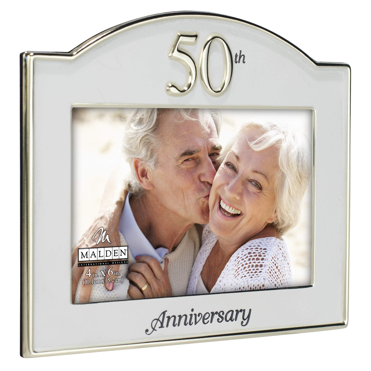 Malden frame side view highlights dimensional metal and elegant gold accents.