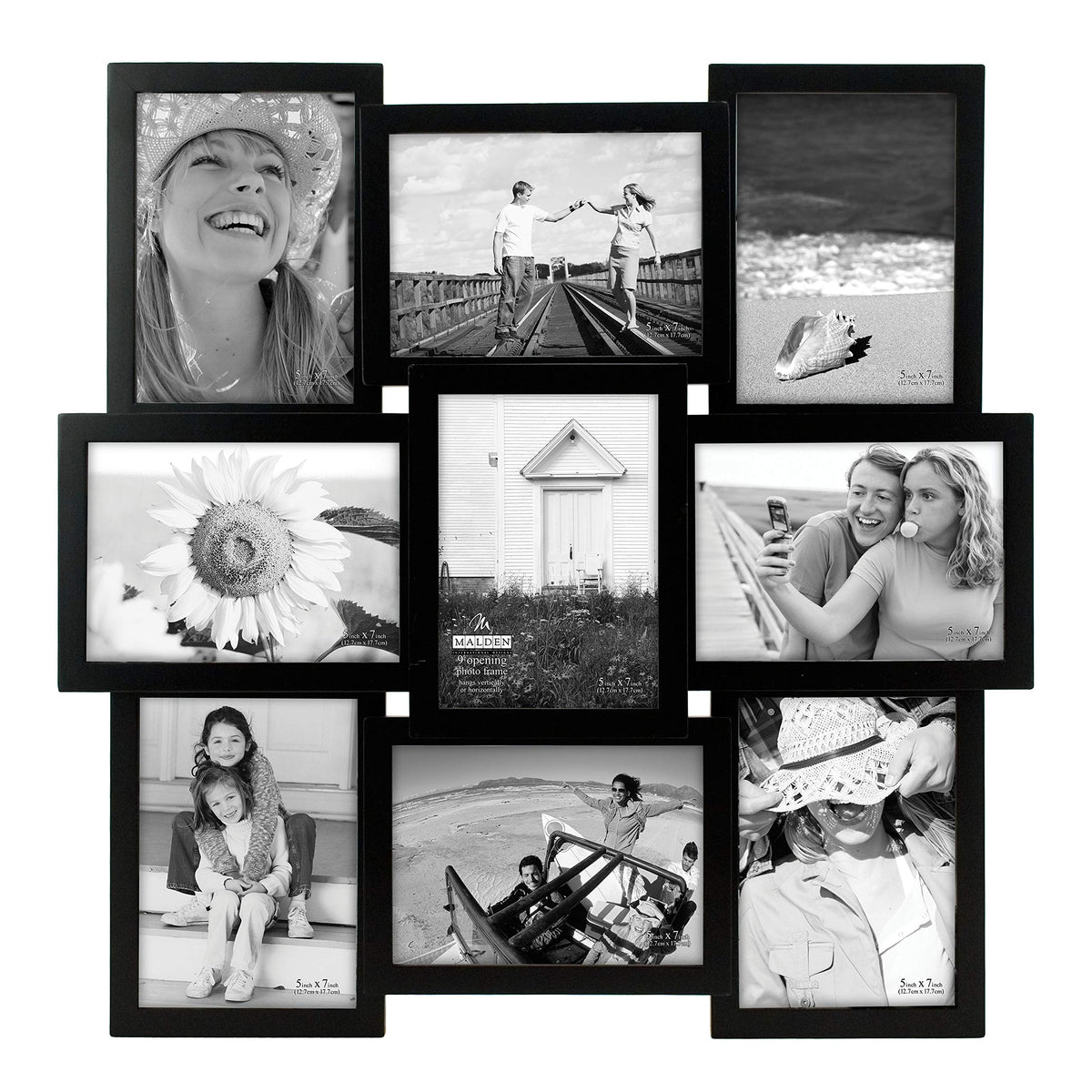 Malden 9-opening collage frame with nine 5x7 openings for versatile memory displays.