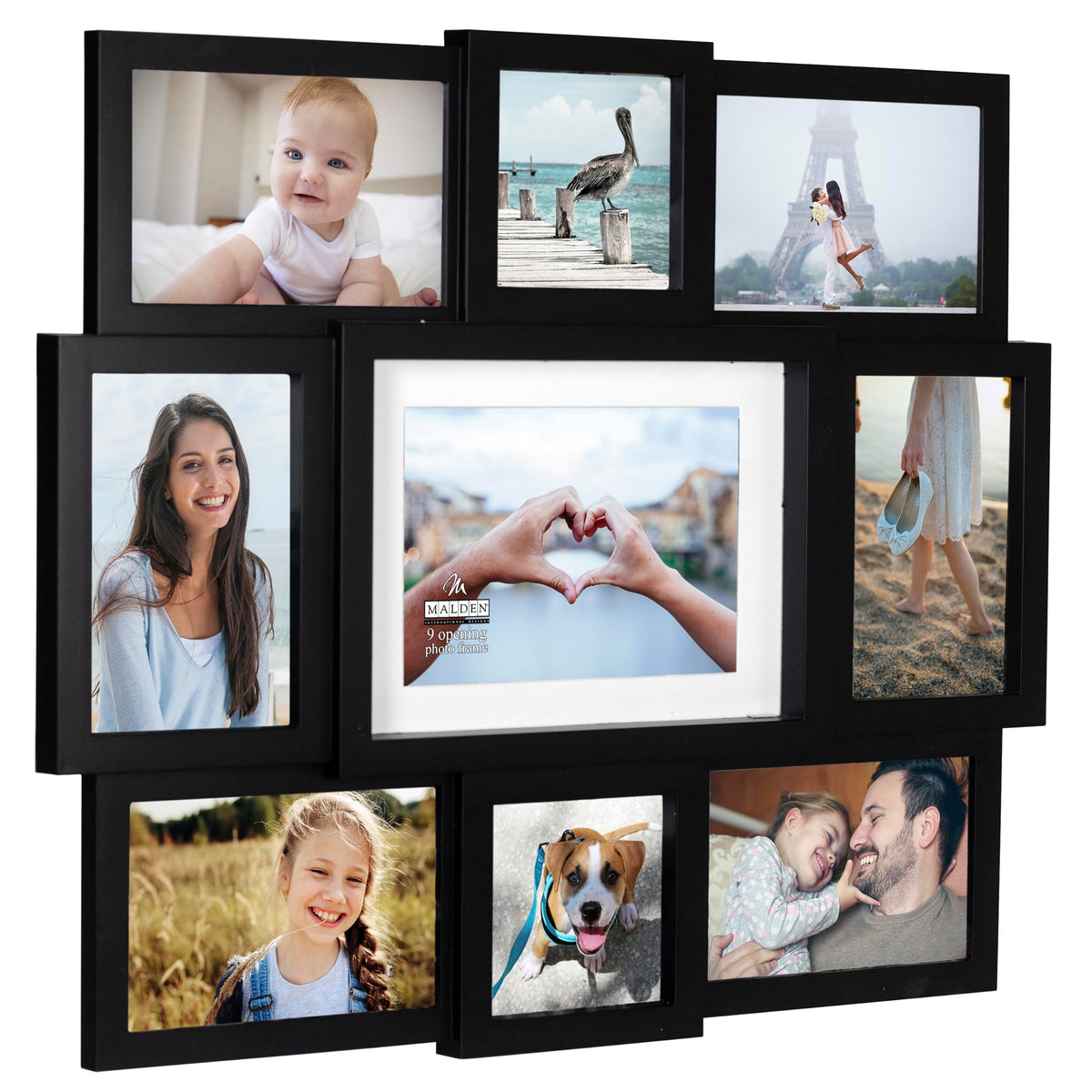 Malden collage frame wall mount demonstrates easy hanging for home or office decor.
