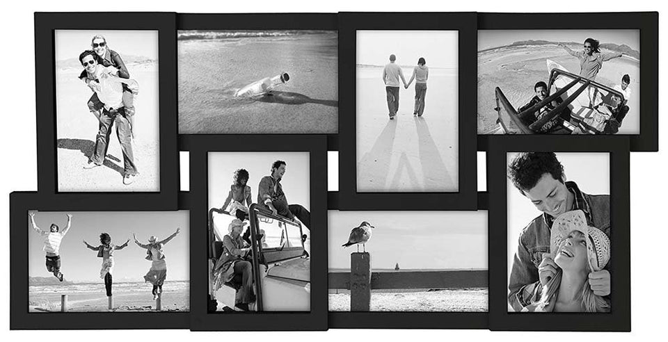 Malden eight-opening collage frame on wall displaying eight 4x6 photos, ideal wall decor.