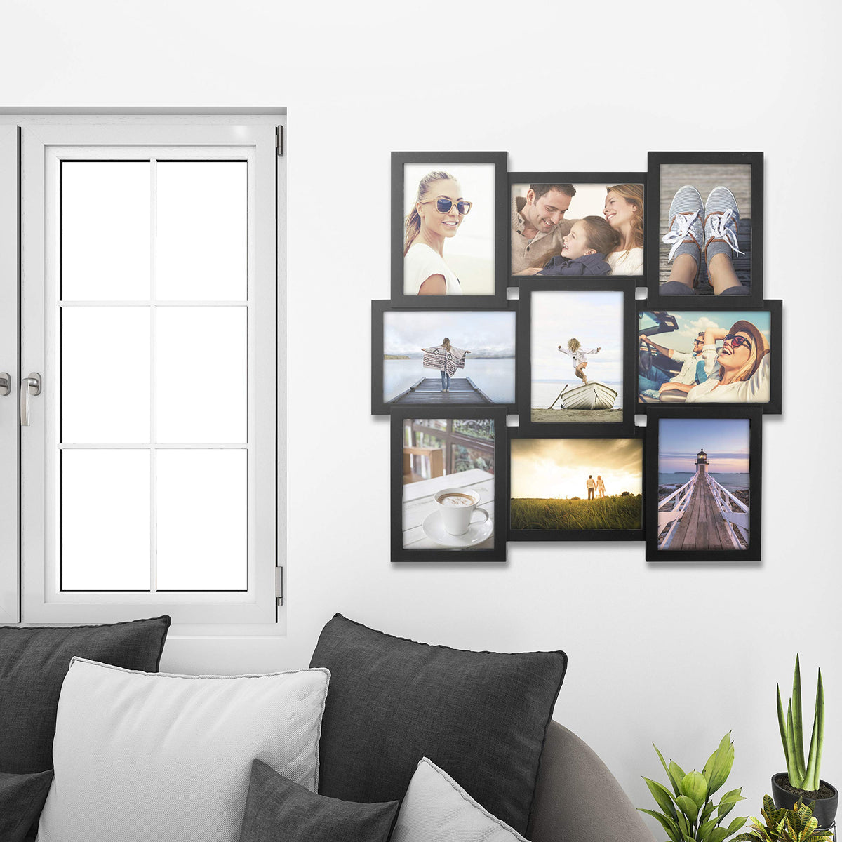 Malden black collage frame suits modern interiors and offices.