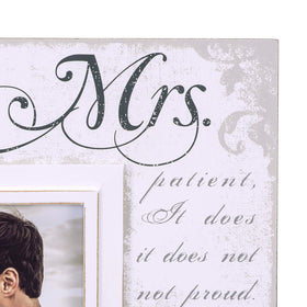 Malden Mr & Mrs script detail adds subtle elegance