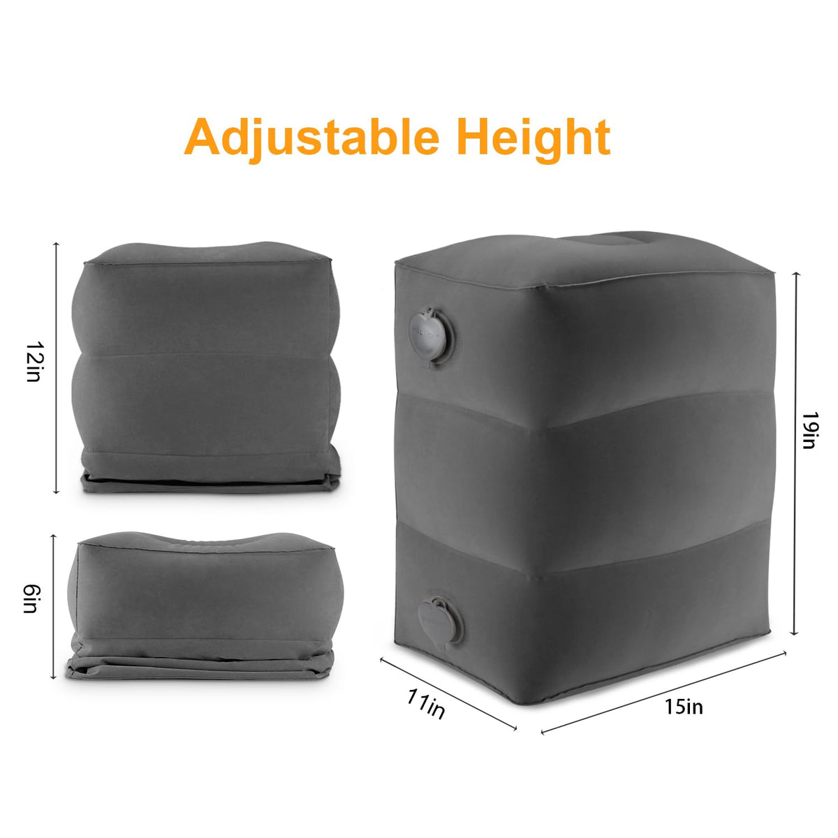 Maliton foot rest used in car helps elevate legs during travel