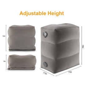 Folded Maliton foot rest in its compact drawstring bag for easy carrying