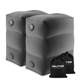 Maliton inflatable foot rest pillow for air travel expanding leg space