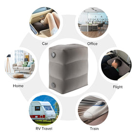 Maliton travel foot rest in various use-case scenarios on the go