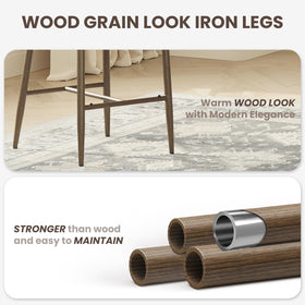 MALOL bar stools with metal legs offer modern durability and easy maintenance.