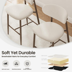 MALOL Bar Stools backrest delivers ergonomic support during meals or work.