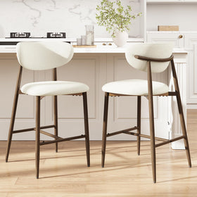 MALOL Bar Stools in beige upholstery provide comfortable seating for kitchen islands.