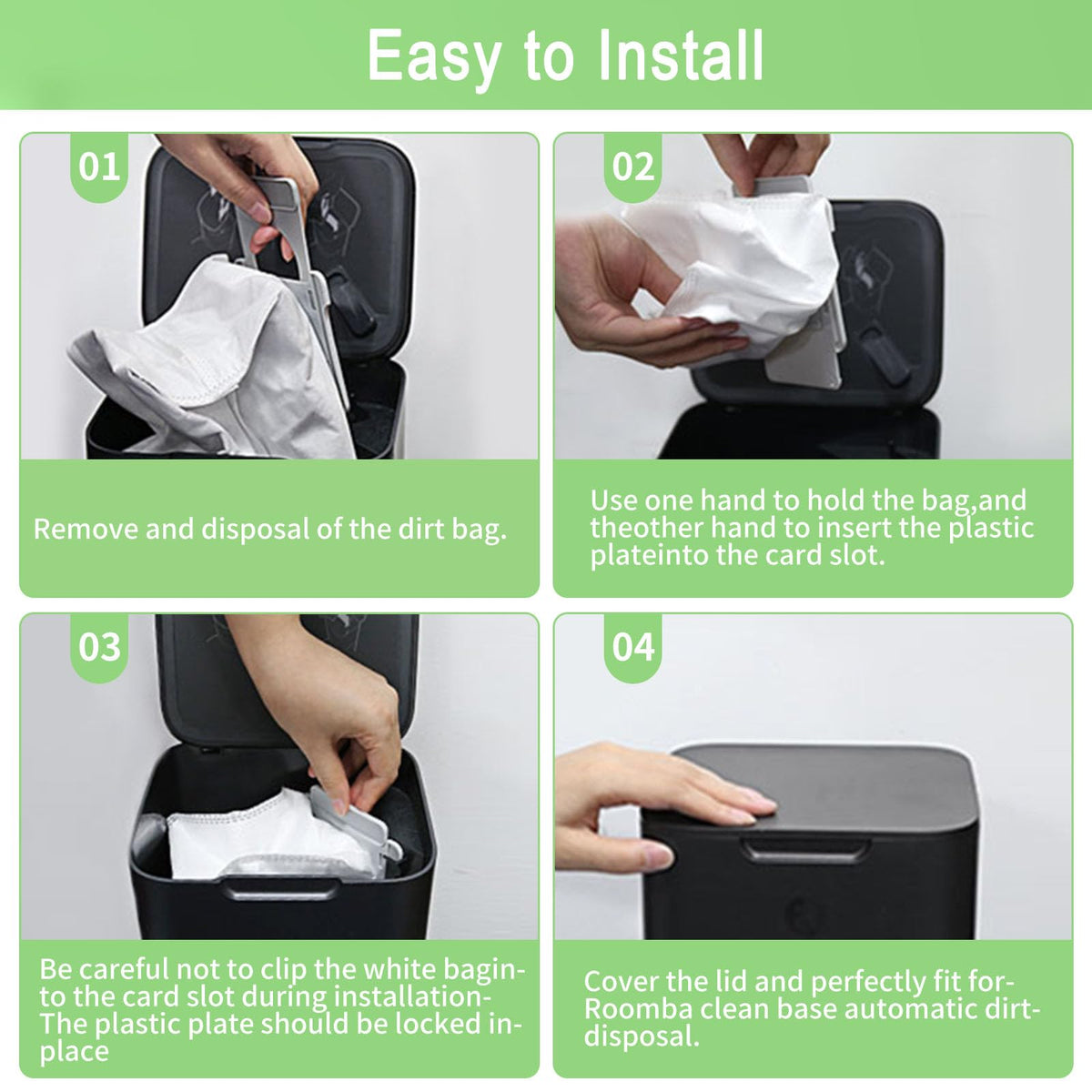 MalhSlix 24-pack vacuum bags included for Roomba cleaning
