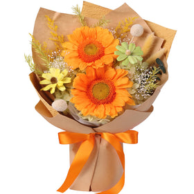 MAMAMIKO Forever Flowers bouquet with sunflowers, ready for gifting.
