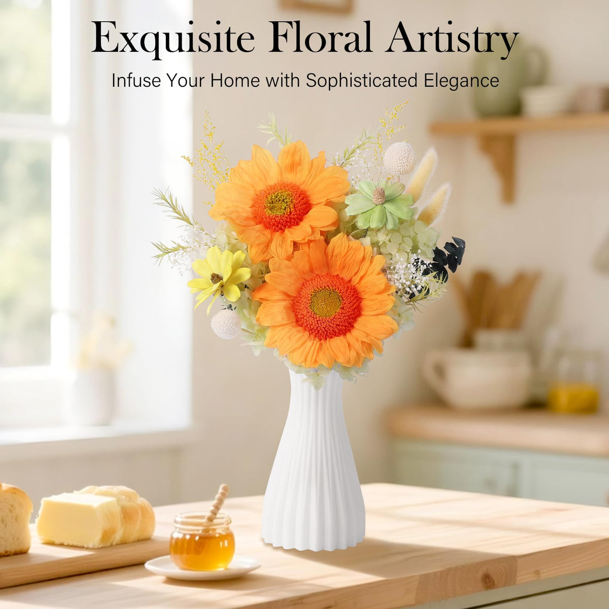 MAMAMIKO Forever Flowers gift box with vase included for instant display.
