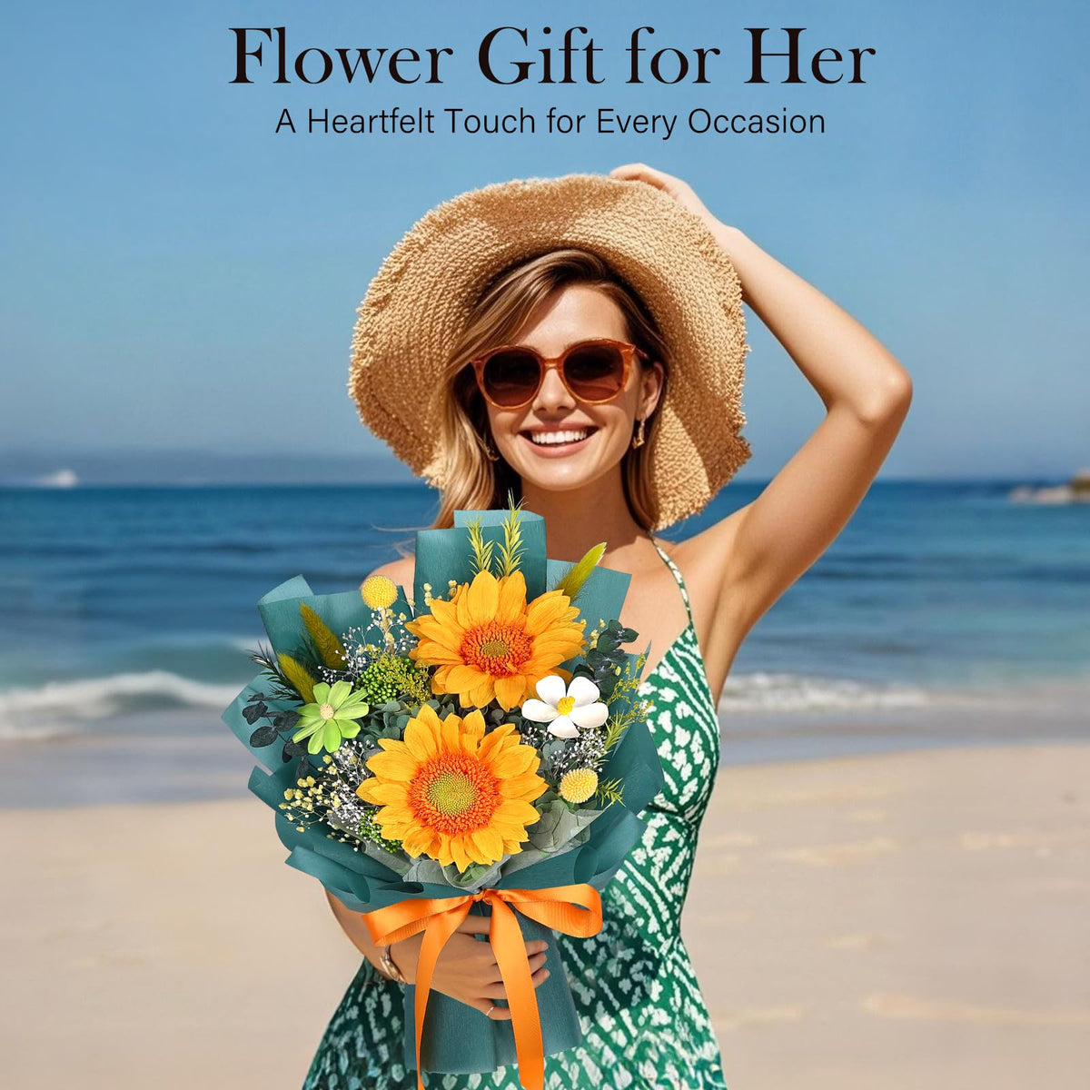 MAMAMIKO preserved sunflowers with craspedia accents for a cheerful, durable centerpiece