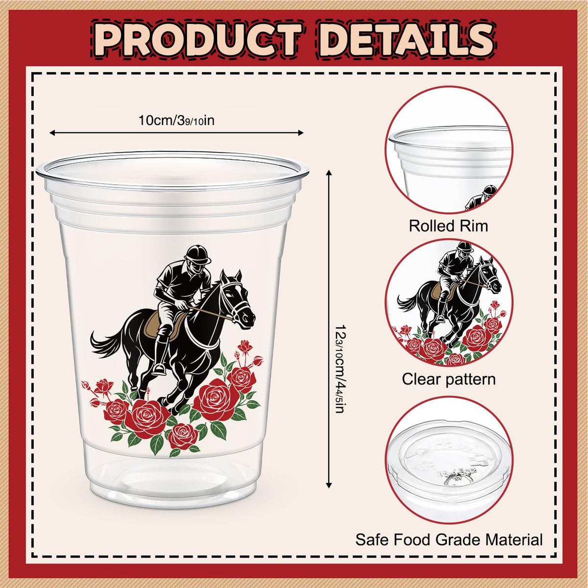 Mamfeov Derby party cups durable plastic for reliable service.
