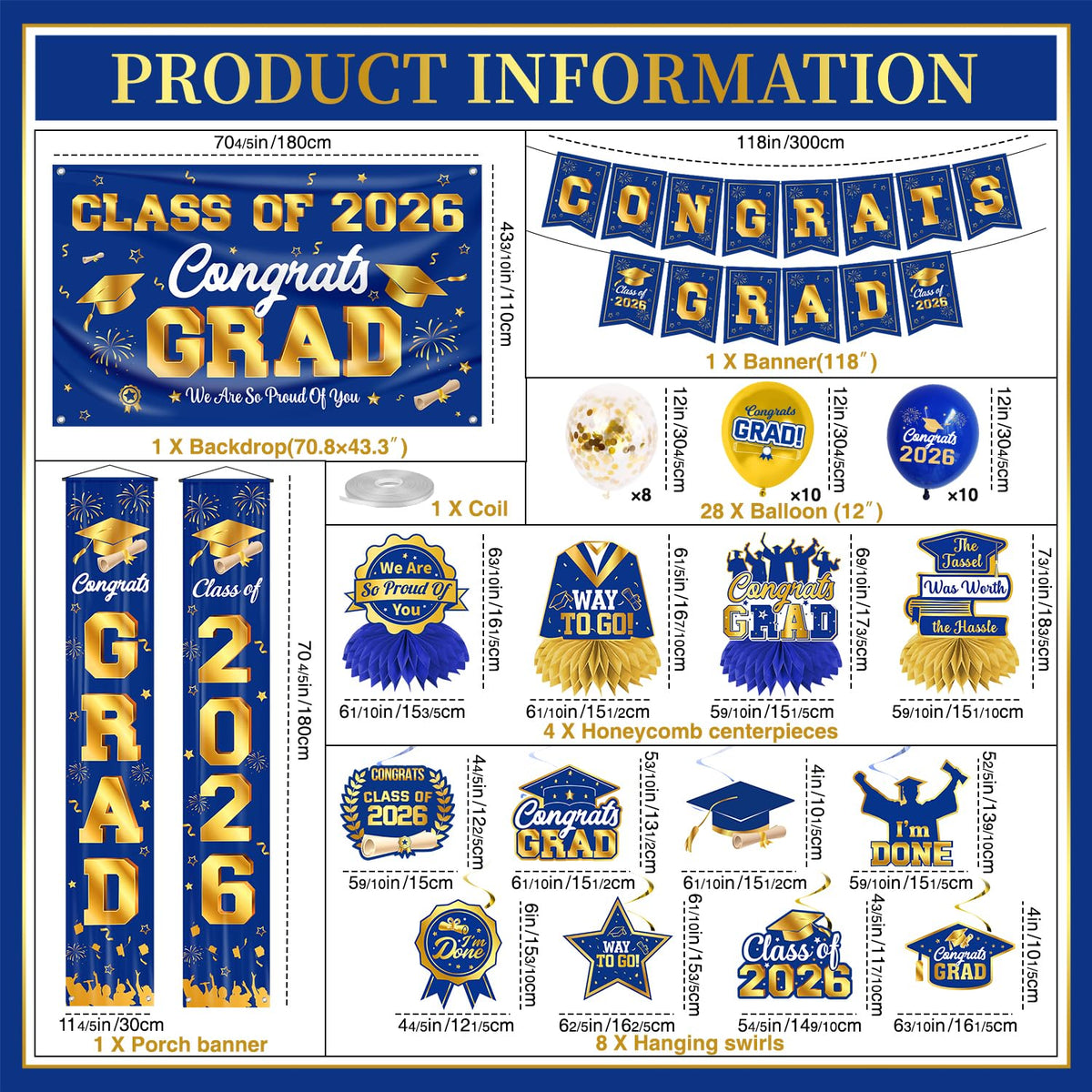 Mamfeov graduation backdrop featuring Class of 2026 for a refined ceremony.