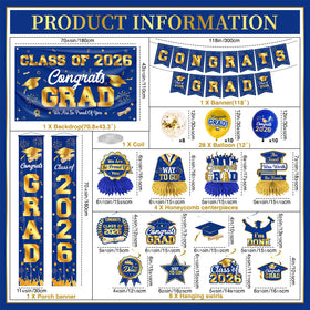 Mamfeov graduation backdrop featuring Class of 2026 for a refined ceremony.
