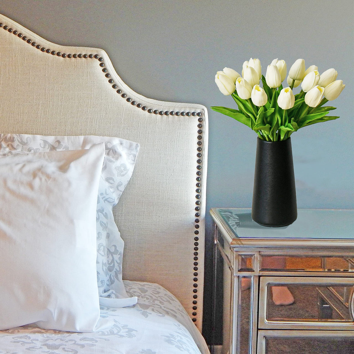 Mandy's PU tulips with bendable stems for a customizable focal point