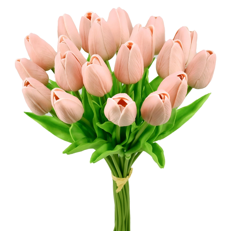 Mandy's Dusty Pink artificial tulips centerpiece elevating dining table decor