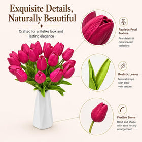 Mandy's tulips with 1.5 inch flower heads offer balance and focal point